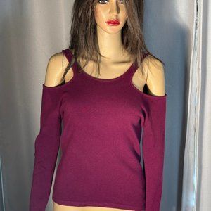 Neiman Marcus Off the Shoullder Plum Cashmere Sweater Never Worn with Tags #1